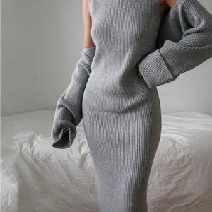 Zara Maxi Dress with Arm Warmers Set size Large